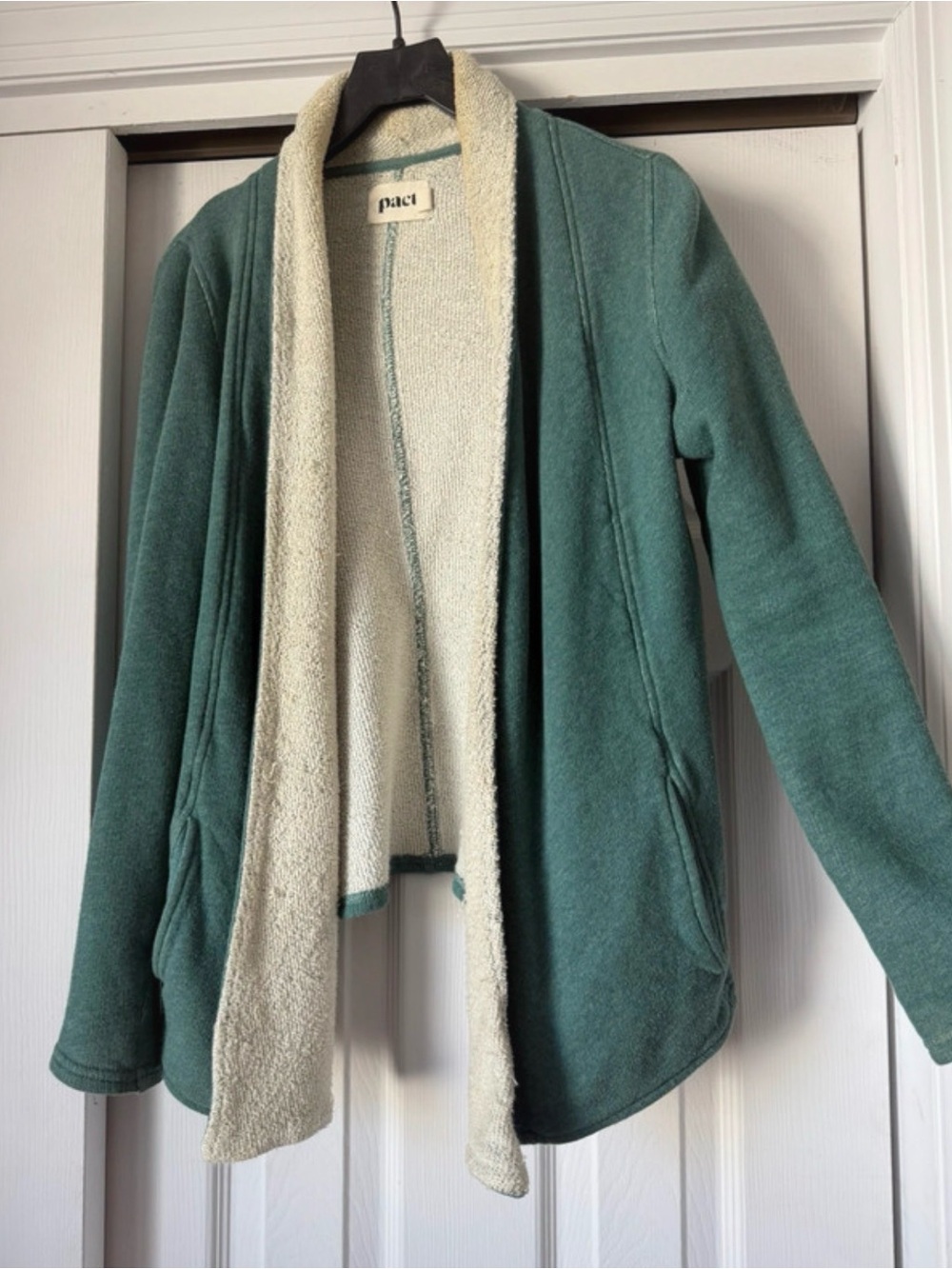 ‼️VGUC: Pact Organic Teal Cardigan Sweater - XS